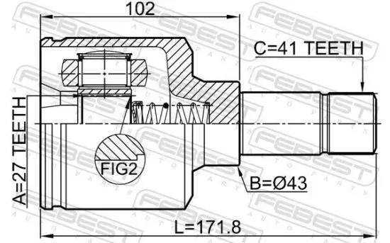 Gelenksatz, Antriebswelle Vorderachse links getriebeseitig FEBEST 2511-BOX3LH Bild Gelenksatz, Antriebswelle Vorderachse links getriebeseitig FEBEST 2511-BOX3LH