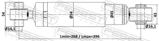 Stoßdämpfer Hinterachse FEBEST 25110-001R Bild Stoßdämpfer Hinterachse FEBEST 25110-001R
