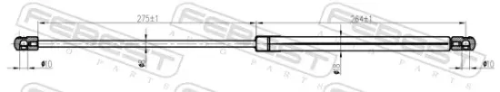 Gasfeder, Koffer-/Laderaum FEBEST 25117-003 Bild Gasfeder, Koffer-/Laderaum FEBEST 25117-003