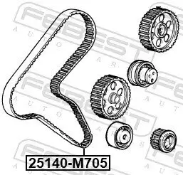 Zahnriemen FEBEST 25140-M705 Bild Zahnriemen FEBEST 25140-M705