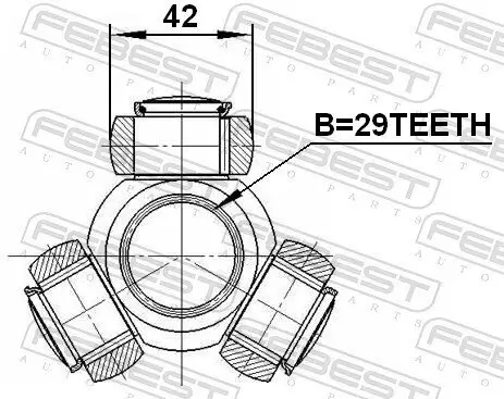 Tripodestern, Antriebswelle FEBEST 2516-BOX3 Bild Tripodestern, Antriebswelle FEBEST 2516-BOX3