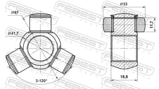 Tripodestern, Antriebswelle FEBEST 2516-C4B7 Bild Tripodestern, Antriebswelle FEBEST 2516-C4B7