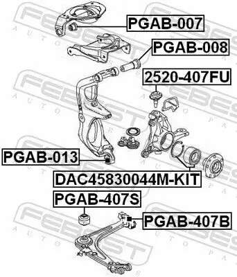 Trag-/Führungsgelenk Vorderachse oben FEBEST 2520-407FU Bild Trag-/Führungsgelenk Vorderachse oben FEBEST 2520-407FU