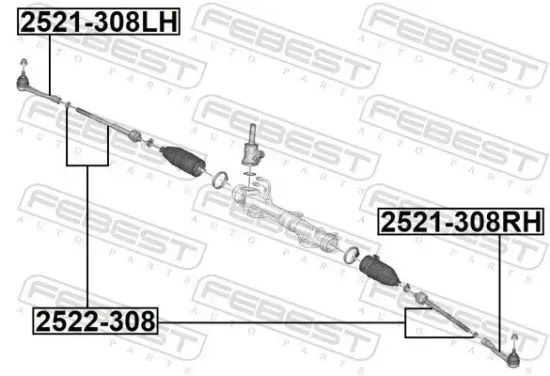 Axialgelenk, Spurstange Vorderachse FEBEST 2522-308 Bild Axialgelenk, Spurstange Vorderachse FEBEST 2522-308