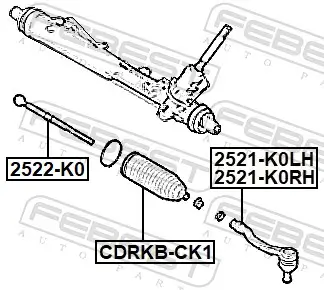 Axialgelenk, Spurstange Vorderachse FEBEST 2522-K0 Bild Axialgelenk, Spurstange Vorderachse FEBEST 2522-K0