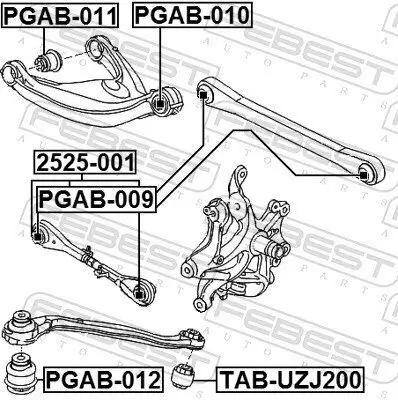 Lenker, Radaufhängung vor der Achse Hinterachse FEBEST 2525-001 Bild Lenker, Radaufhängung vor der Achse Hinterachse FEBEST 2525-001
