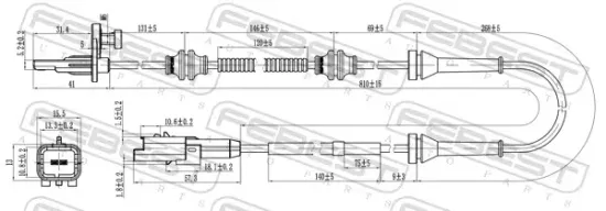 Sensor, Raddrehzahl Vorderachse FEBEST 25606-007 Bild Sensor, Raddrehzahl Vorderachse FEBEST 25606-007
