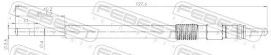 Glühkerze 11 V FEBEST 25642-002 Bild Glühkerze 11 V FEBEST 25642-002