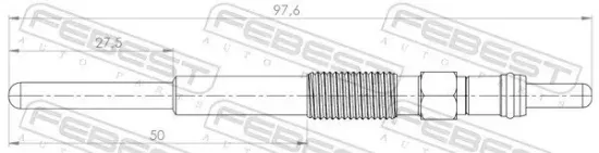 Glühkerze 11 V FEBEST 25642-003 Bild Glühkerze 11 V FEBEST 25642-003