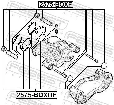 Führungshülsensatz, Bremssattel FEBEST 2575-BOXF Bild Führungshülsensatz, Bremssattel FEBEST 2575-BOXF