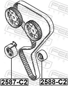 Umlenk-/Führungsrolle, Zahnriemen FEBEST 2588-C2 Bild Umlenk-/Führungsrolle, Zahnriemen FEBEST 2588-C2