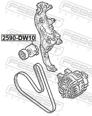 Riemenspanner, Keilrippenriemen FEBEST 2590-DW10 Bild Riemenspanner, Keilrippenriemen FEBEST 2590-DW10