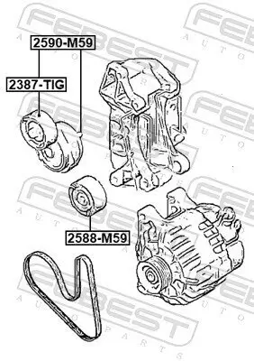 Riemenspanner, Keilrippenriemen FEBEST 2590-M59 Bild Riemenspanner, Keilrippenriemen FEBEST 2590-M59
