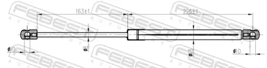 Gasfeder, Koffer-/Laderaum FEBEST 26117-007 Bild Gasfeder, Koffer-/Laderaum FEBEST 26117-007