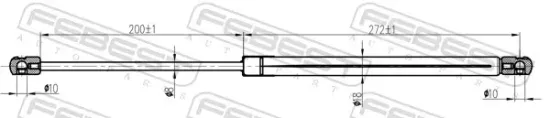 Gasfeder, Koffer-/Laderaum FEBEST 26117-010 Bild Gasfeder, Koffer-/Laderaum FEBEST 26117-010