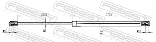 Gasfeder, Koffer-/Laderaum FEBEST 26117-013 Bild Gasfeder, Koffer-/Laderaum FEBEST 26117-013