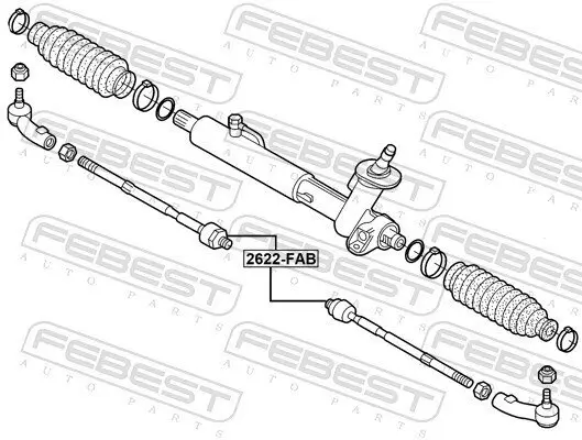Axialgelenk, Spurstange Vorderachse FEBEST 2622-FAB Bild Axialgelenk, Spurstange Vorderachse FEBEST 2622-FAB