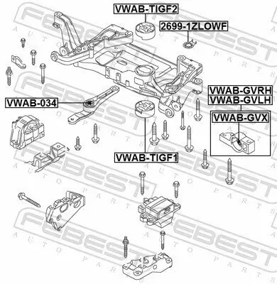 Nachlaufschale, Achskörper FEBEST 2699-1ZLOWF Bild Nachlaufschale, Achskörper FEBEST 2699-1ZLOWF