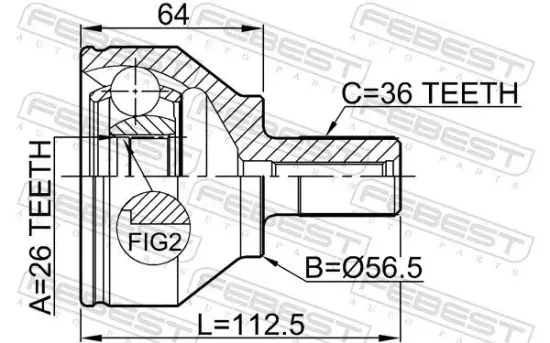 Gelenksatz, Antriebswelle radseitig Vorderachse FEBEST 2710-S40II Bild Gelenksatz, Antriebswelle radseitig Vorderachse FEBEST 2710-S40II