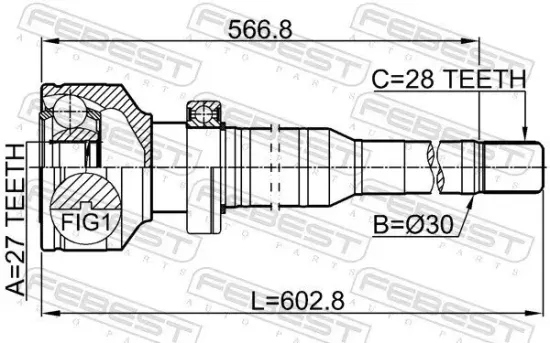 Gelenksatz, Antriebswelle FEBEST 2711-XC60RH Bild Gelenksatz, Antriebswelle FEBEST 2711-XC60RH