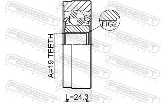 Gelenk, Gelenkwelle FEBEST 2711-XC60SHA Bild Gelenk, Gelenkwelle FEBEST 2711-XC60SHA