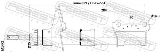 Stoßdämpfer Vorderachse FEBEST 27110-001F Bild Stoßdämpfer Vorderachse FEBEST 27110-001F