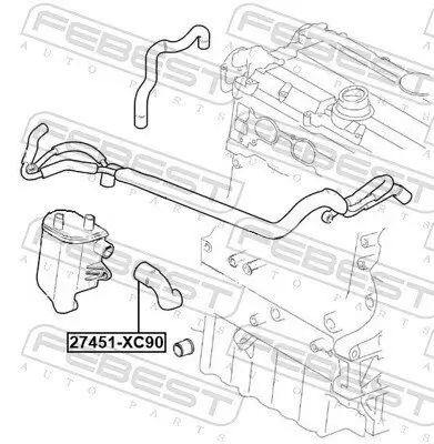 Schlauch, Kurbelgehäuseentlüftung Mitte FEBEST 27451-XC90 Bild Schlauch, Kurbelgehäuseentlüftung Mitte FEBEST 27451-XC90