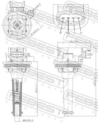 Zündspule FEBEST 27640-002 Bild Zündspule FEBEST 27640-002