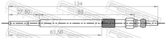 Glühkerze 4,4 V FEBEST 27642-001 Bild Glühkerze 4,4 V FEBEST 27642-001