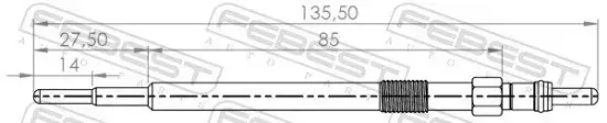 Glühkerze 7 V FEBEST 27642-002 Bild Glühkerze 7 V FEBEST 27642-002