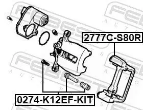 Bremssattelhaltersatz Hinterachse FEBEST 2777C-S80R Bild Bremssattelhaltersatz Hinterachse FEBEST 2777C-S80R