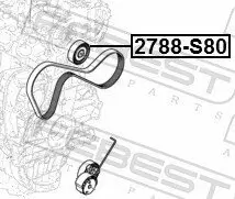 Umlenk-/Führungsrolle, Keilrippenriemen FEBEST 2788-S80 Bild Umlenk-/Führungsrolle, Keilrippenriemen FEBEST 2788-S80