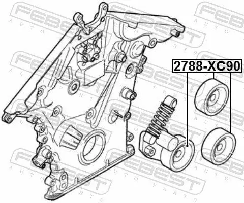 Umlenk-/Führungsrolle, Keilrippenriemen FEBEST 2788-XC90 Bild Umlenk-/Führungsrolle, Keilrippenriemen FEBEST 2788-XC90