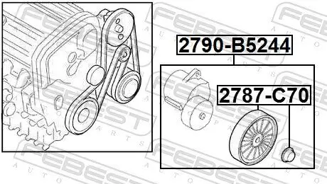 Riemenspanner, Keilrippenriemen FEBEST 2790-B5244 Bild Riemenspanner, Keilrippenriemen FEBEST 2790-B5244