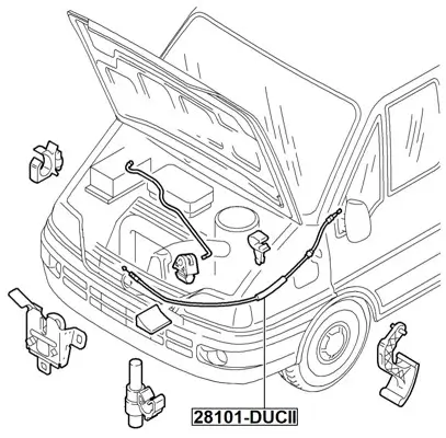 Motorhaubenzug FEBEST 28101-DUCII Bild Motorhaubenzug FEBEST 28101-DUCII