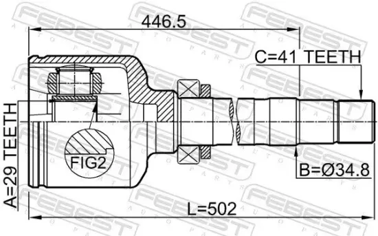 Gelenksatz, Antriebswelle FEBEST 2811-DUCQ18RH Bild Gelenksatz, Antriebswelle FEBEST 2811-DUCQ18RH