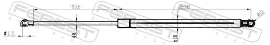 Gasfeder, Koffer-/Laderaum FEBEST 29117-004 Bild Gasfeder, Koffer-/Laderaum FEBEST 29117-004
