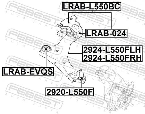 Trag-/Führungsgelenk Vorderachse FEBEST 2920-L550F Bild Trag-/Führungsgelenk Vorderachse FEBEST 2920-L550F