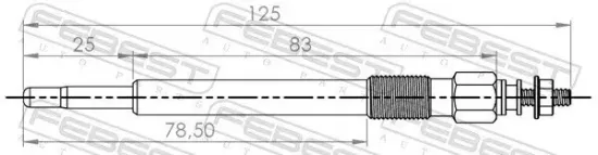 Glühkerze 11,5 V FEBEST 29642-002 Bild Glühkerze 11,5 V FEBEST 29642-002