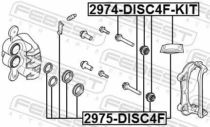 Führungsbolzen, Bremssattel FEBEST 2974-DISC4F-KIT Bild Führungsbolzen, Bremssattel FEBEST 2974-DISC4F-KIT