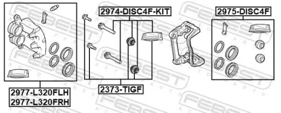 Bremssattel Vorderachse links FEBEST 2977-L320FLH Bild Bremssattel Vorderachse links FEBEST 2977-L320FLH