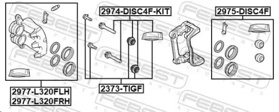 Bremssattel Vorderachse rechts FEBEST 2977-L320FRH Bild Bremssattel Vorderachse rechts FEBEST 2977-L320FRH