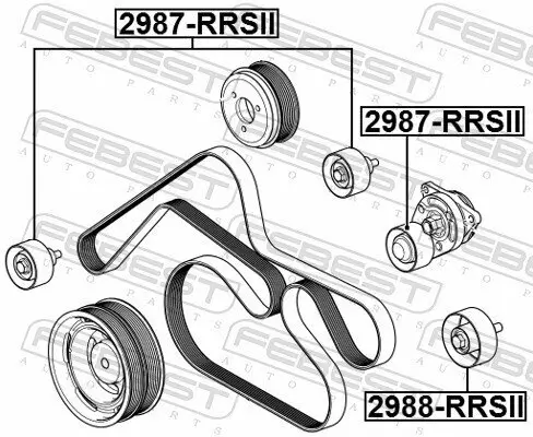 Spannrolle, Keilrippenriemen FEBEST 2987-RRSII Bild Spannrolle, Keilrippenriemen FEBEST 2987-RRSII