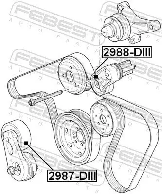 Umlenk-/Führungsrolle, Keilrippenriemen FEBEST 2988-DIII Bild Umlenk-/Führungsrolle, Keilrippenriemen FEBEST 2988-DIII