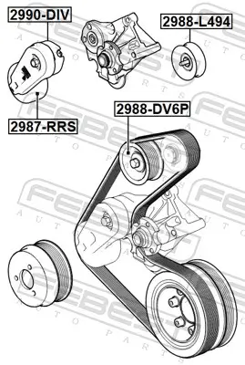 Umlenk-/Führungsrolle, Keilrippenriemen FEBEST 2988-DV6P Bild Umlenk-/Führungsrolle, Keilrippenriemen FEBEST 2988-DV6P