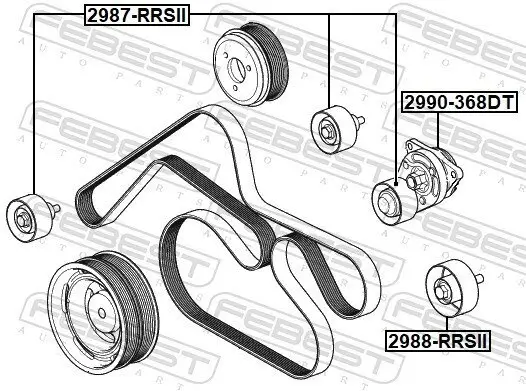 Riemenspanner, Keilrippenriemen FEBEST 2990-368DT Bild Riemenspanner, Keilrippenriemen FEBEST 2990-368DT