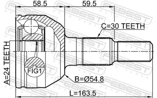 Gelenksatz, Antriebswelle FEBEST 3210-SRX Bild Gelenksatz, Antriebswelle FEBEST 3210-SRX