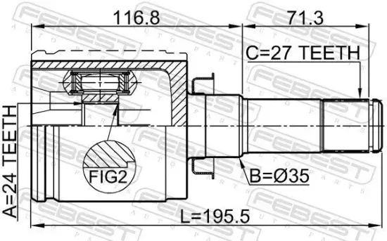 Gelenksatz, Antriebswelle getriebeseitig Vorderachse FEBEST 3211-SRXLF1 Bild Gelenksatz, Antriebswelle getriebeseitig Vorderachse FEBEST 3211-SRXLF1