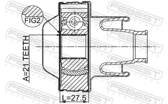 Gelenk, Gelenkwelle FEBEST 3211-SRXSHAR Bild Gelenk, Gelenkwelle FEBEST 3211-SRXSHAR