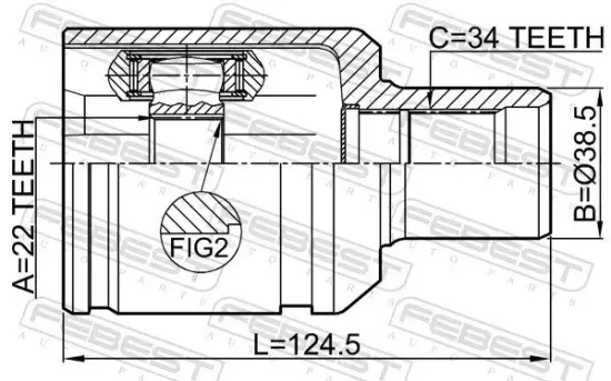 Gelenksatz, Antriebswelle FEBEST 3211-STSLH Bild Gelenksatz, Antriebswelle FEBEST 3211-STSLH